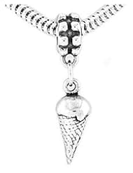 Sterling Silver Ice Cream Cone Dangle Bead Charm