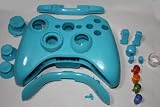 Xbox 360 Aqua Blue Controller Shell with Aqua Blue Thumb Sticks - Replacement 360 Wireless Controller Shell Consoles and Gadgets