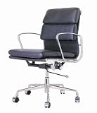 ITALMODERN Darius Low Back Office Chair, Black Leather