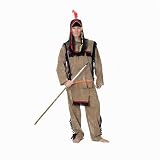 Mens Red Indian Warrior Fancy Dress Halloween Costume