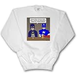  : Rich Diesslins Funny General Cartoons - Super Hero Parody with Batman and Captain America at the bar - Sweatshirts