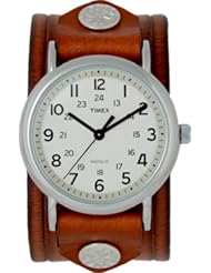 Womens Brown Leather Cuff Watch