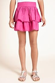 Pure Cotton Plain Tiered Hem Skirt