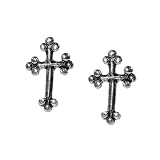 Stud Earrings Sterling Silver - Gothic Cross