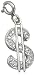 Sterling Silver Diamond Dollar Sign Charm