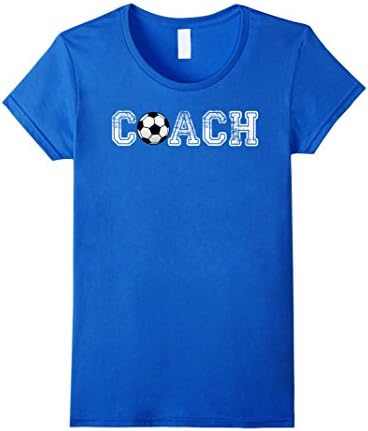 Women's Soccer Ball Coach T-Shirt End of Season Team Gift Tee Shirt Large Royal Blue