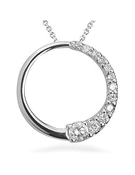1/4 (0.21-0.27) Cts Diamond Circle Journey Pendant in 14K White Gold