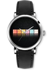 SPRAWL Aanalog Fashion Series Silver Ladies Watches of Genuine Black Leather Strap,Unique Wrist Watch for Women Girls Designed with different faces