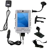 Car / Auto Multi Adapter Mount Holder GPS Navigation Kit for the Dell Axim x3 with built in charger - Gomadic Brand