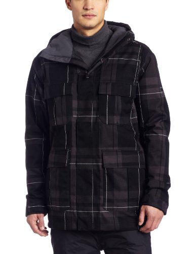 BONFIRE Men's Baker Jacket Ski & Snowboard Jacket - BLACK ONYX - Small