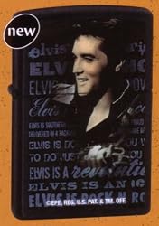 Zippo Lighter-Elvis Black Matte-Signature Product