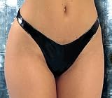 Black PVC Vinyl Thong