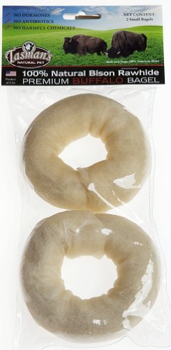 Tasman's Natural Pet All-Natural Buffalo Rawhide Rings - 2 Small Bagels