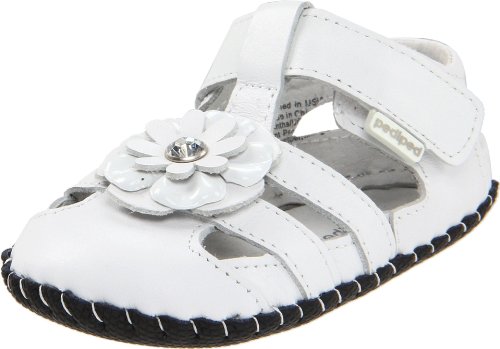 pediped Originals Emme Sandal (Infant),White,Extra Small (0-6 Months)