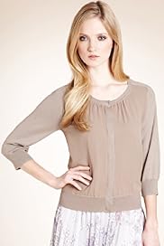 Autograph Woven Front Cardigan with Silk