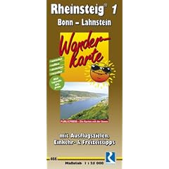 Wanderkarte Rheinsteig 1: Bonn - Lahnstein: mit Ausflugszielen, Einkehr- & Freizeittipps, wetterfest, reissfest, abwischbar, GPS-genau. 1:25000