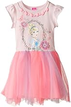 Disney Little Girls' Cinderella Mesh Dress, Petal Pink, 5