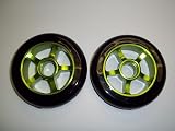 Metal Core Scooter Wheels 100mm BLACK and GREEN + Bearing (scs-scooter-wheel-mc)