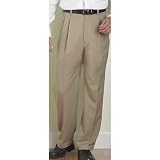 Haggar Cool 18 Peformance Wear Pleated Front BLACK 42W 32L