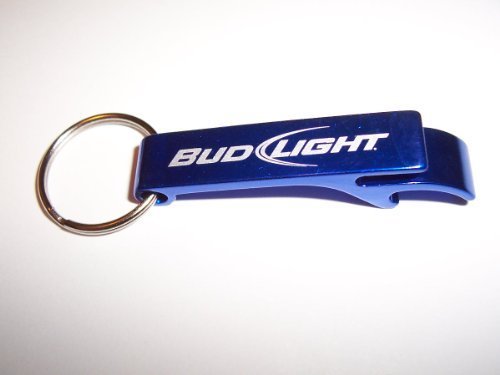 Bud Light Blue Metal Bottle Opener Keychain