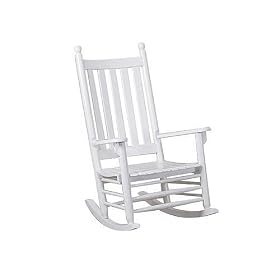Carolina Cottage White Deluxe Coastal Outdoor Rocking Chair by visiondecor Furniture