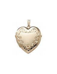14K Gold Filled 4-Page Photo Heart Locket 1-1/4 inch x 1-1/4 inch