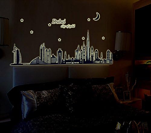 Dubai City Luminous Wall Stickers Decoration Decorative Peel & Stick Glow Wall Sticker Decals