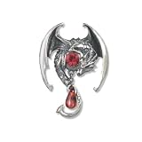 Anh�nger Fafnir Drache mit roten Kristallen Silber Schmuck Fantasy Drachenvon "Creativstuff"