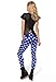 Ensasa Women'S Fashion Digital Print Blue Stars Spandex Strenchy Leggings (X-Small, Blue)