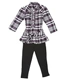 One Step Up Flannel Dress & Leggings Set monument/black, 14/16 One Step Up Flannel Dress & Leggings Set monument/black, 14/16