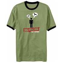 T-Shirt Ringer Olive Green " Dog Addiction - Rat Terrier " Dog