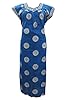 Catalina Blue Batik Print Cotton Caftan Evening Kaftans Nighty L / M