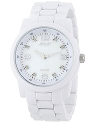 Sprout Womens ST5008MPWT  Diamond Dial White Corn Resin Bracelet Watch