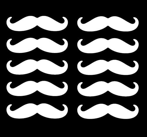 Beard white beard mustache Mustache sticker sticker seal decal white 10 pieces