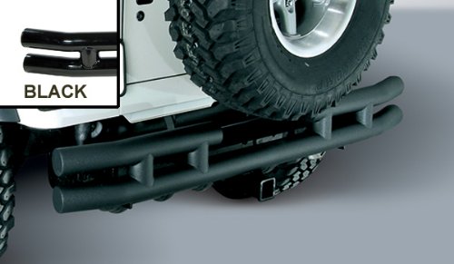 REAR TUBE BUMPER WITH HITCH; BLACK; 87-06 JEEP WRANGLER/UNLIMITED (TWO BOXES)