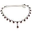 Chain Necklace Garnet Gemstone Jewelry 15 inches (gnklc292)