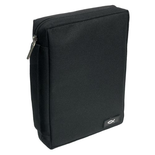 Promo Poly-Canvas Bible / Book Cover w/Fish Applique (Large, Black)