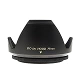 Mennon DC-sn 77 Improved Screw Mount 77mm Flower Lens Hood with Cap, Black