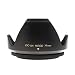 Mennon DC-sn 77 Improved Screw Mount 77mm Flower Lens Hood with Cap, Black