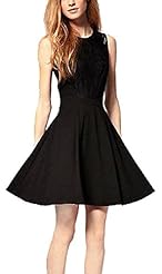 Lace Backless Sleeveless Above the Knee Mini Dress 