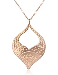 Katie Diamond Moroccan Hand Engraved Gold Necklace, 18"