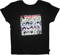 Emily the Strange juniors women's Strange Girls Comic Faces shirt Black
