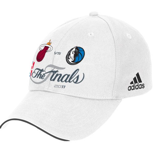 adidas Miami Heat vs. Dallas Mavericks White 2011 NBA Finals Dueling Structured Adjustable Hat ()