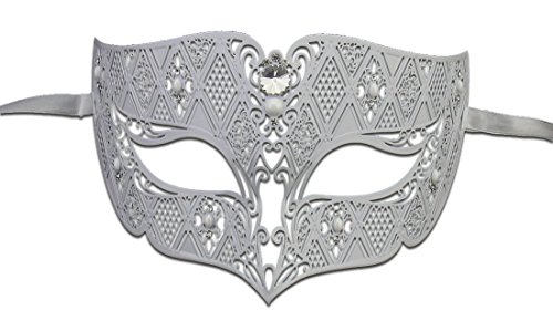 Burlesque-Boutique Men's Diamond Design Laser Cut Venetian Masquerade Mask
