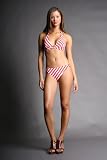 Coral and White Striped Swimsuits by Shoshanna