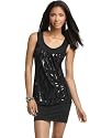 Fleurish Dress, Sleeveless Sequin Banded Hem