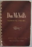 Don McNeills Favorite Poems [ 1951 ] Memory Time Selections from The Breakfast Club (the thoughts and verses presented in this book are those most frequently requested by Don McNeills Breakfast Club listeners)