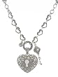 Necklace - N182 - Marcasite Look Heart and Key - Chain Link ~ Toggle Ends