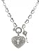 Necklace - N182 - Marcasite Look Heart and Key - Chain Link ~ Toggle Ends