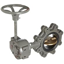 Milwaukee Valve CL323E Series Cast Iron Butterfly Valve, Lug Style, Aluminum/Bronze Disc, EPDM Seat, Gear Operator, Flanged